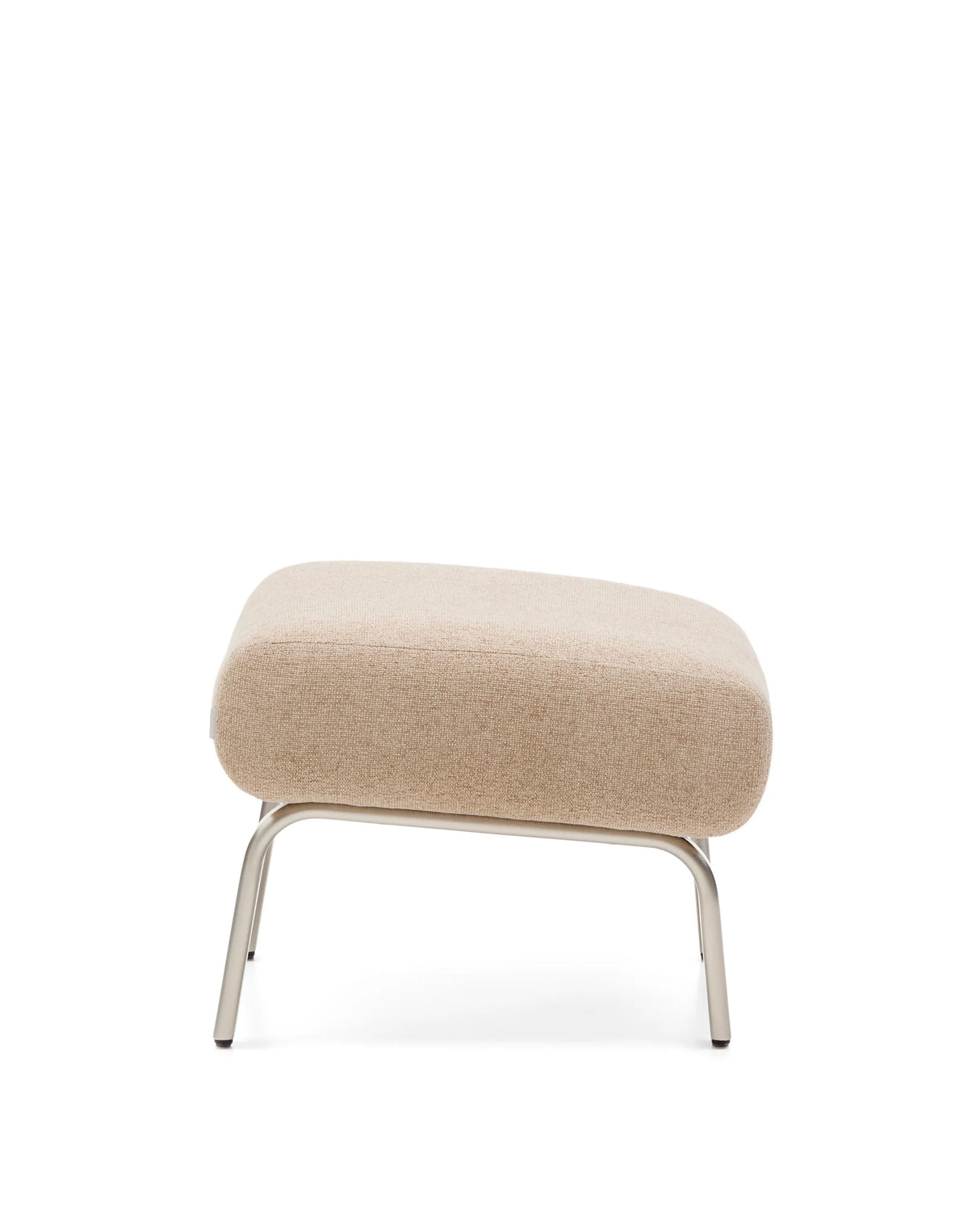 Fußablage Amsen in Hellbraun mit Beinen aus em gebürsteten Edelstahl 68 x 55 cm von Kave Home – Produktbild 7