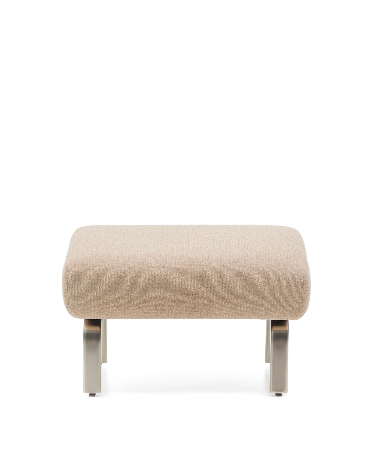 Fußablage Amsen in Hellbraun mit Beinen aus em gebürsteten Edelstahl 68 x 55 cm von Kave Home – Produktbild 8