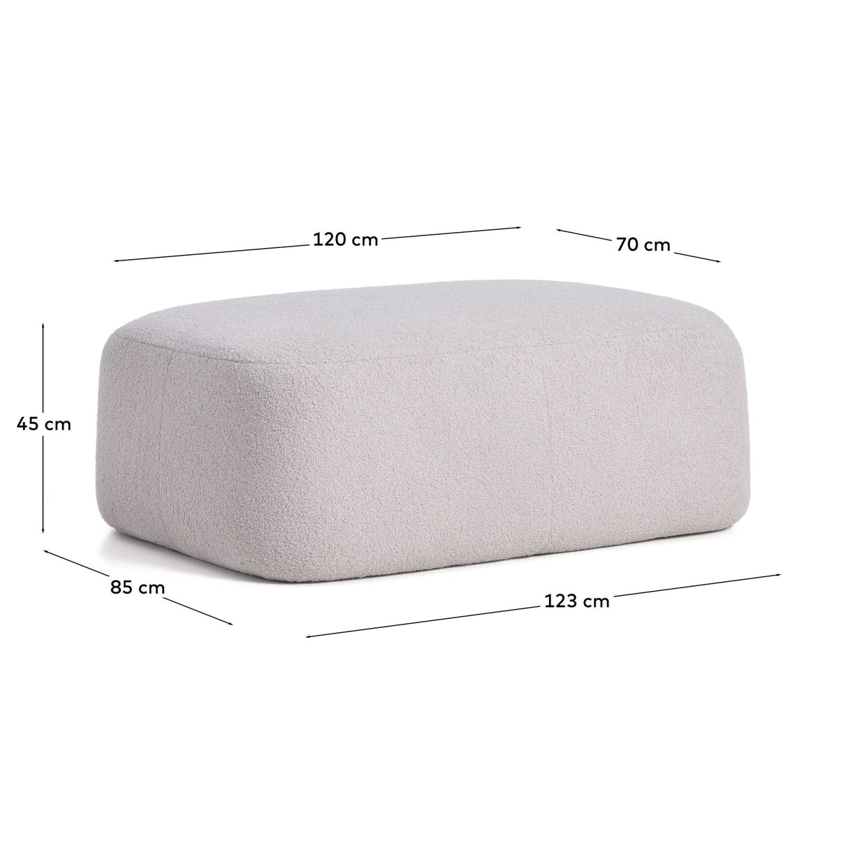 Fußablage Martina in Lammfelloptik in Grau 123 x 85 cm FSC Mix Credit von Kave Home – Produktbild 3