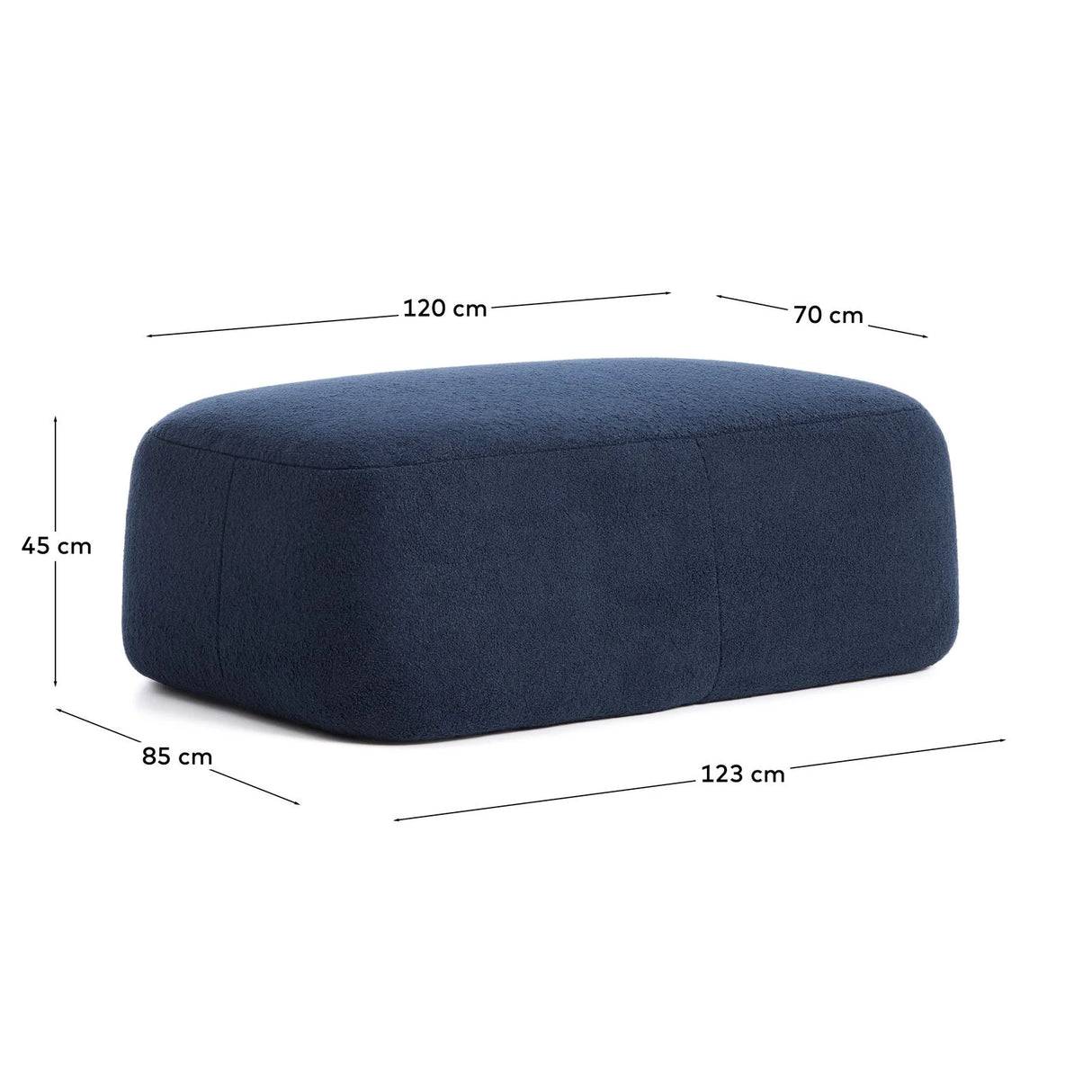 Fußablage Martina in Lammfelloptik in Marineblau 123 x 85 cm FSC Mix Credit von Kave Home – Produktbild 3