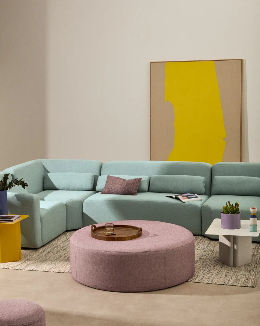 Fußablage mit abnehmbarem Bezug Kaeli violett Ø 120 cm von Kave Home – Bild 2