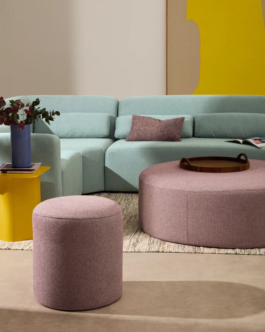 Fußablage mit abnehmbarem Bezug Kaeli violett Ø 43 cm von Kave Home – Bild 4