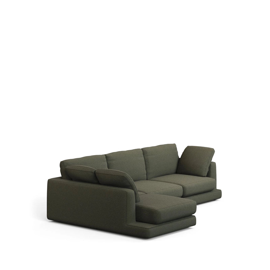 Gala 4-Sitzer-Sofa mit Chaiselongue links aus dunkelgrüner Chenille FSC Mix Credit 300 cm von Kave Home – Bild 4