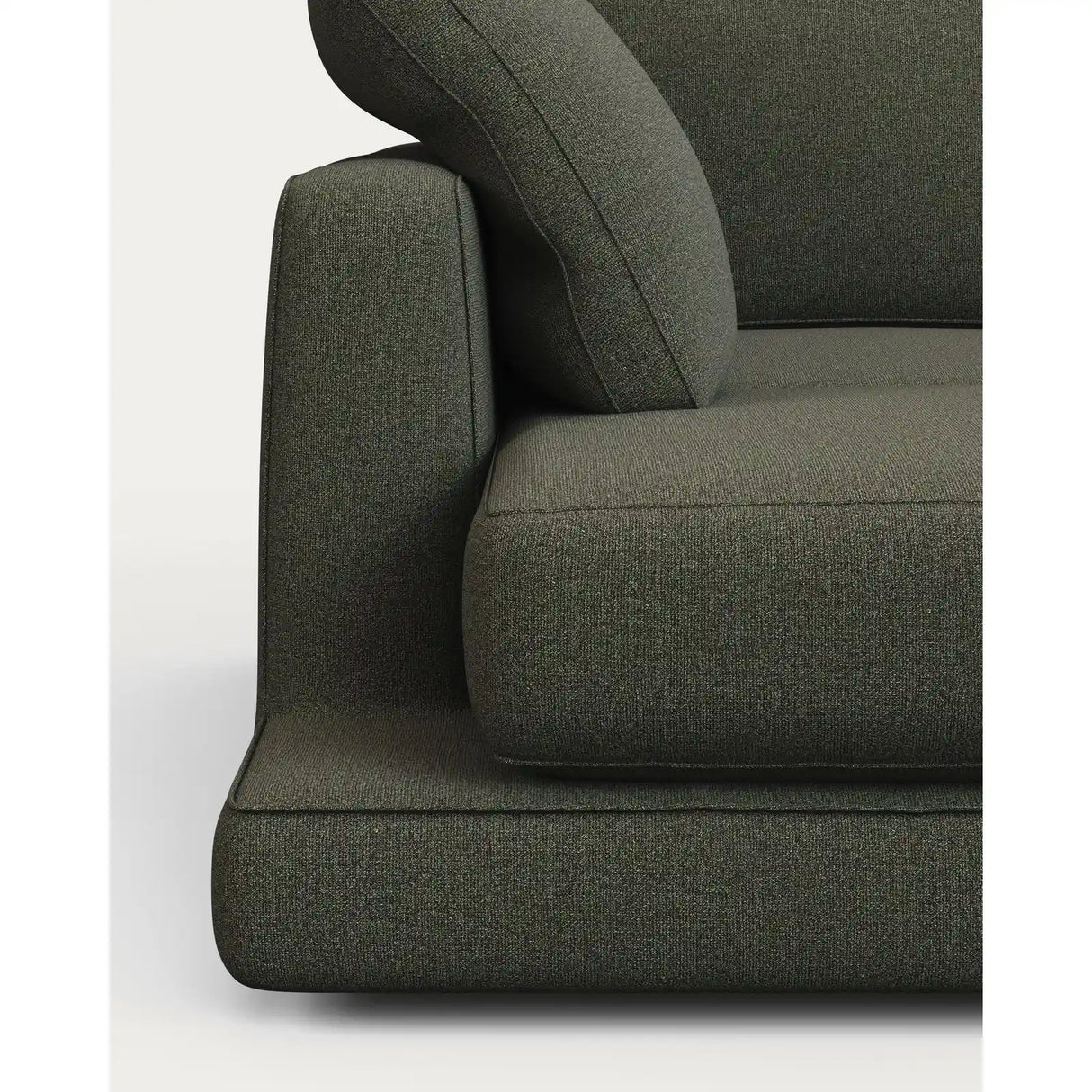 Gala 4-Sitzer-Sofa mit Chaiselongue links aus dunkelgrüner Chenille FSC Mix Credit 300 cm von Kave Home – Bild 6