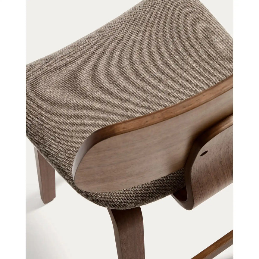 Gena-Hocker aus Nussbaumfurnier oder Eichenfurnier und Chenille 65cm von Kave Home – Bild 9