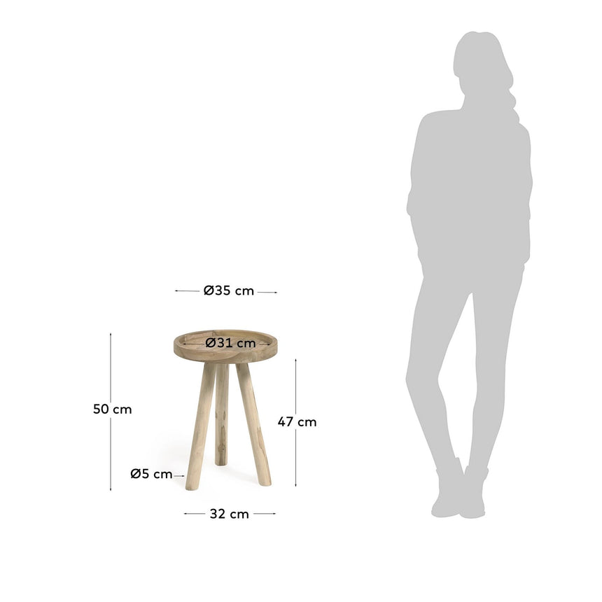 Glenda runder Beistelltisch aus massivem Teakholz Ø 35 cm von Kave Home – Bild 5