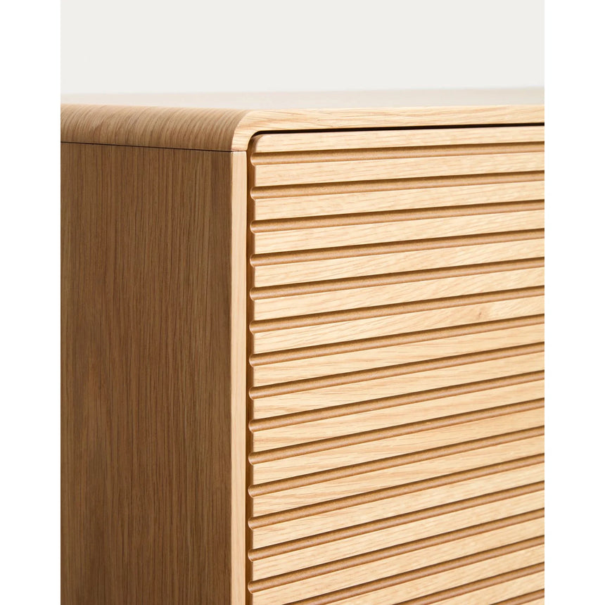 Highboard Norlen mit 4 Türen in Eichenfurnier mit naturfarbenem Finish FSC Mix Credit 100 x 163 cm von Kave Home – Bild 10