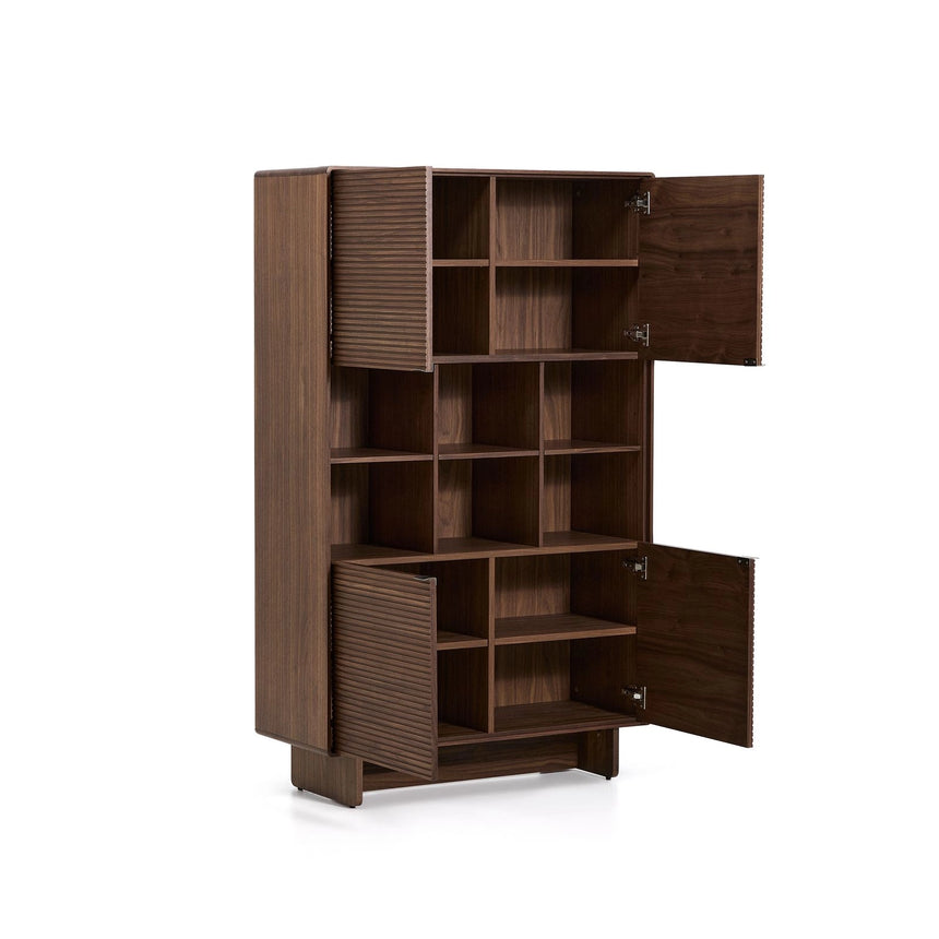 Highboard Norlen mit 4 Türen in Nussbaumfurnier FSC Mix Credit 100 x 163 cm von Kave Home – Produktbild 11