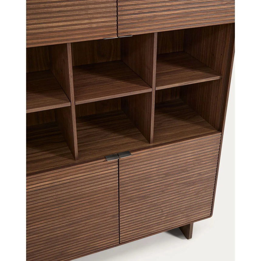 Highboard Norlen mit 4 Türen in Nussbaumfurnier FSC Mix Credit 100 x 163 cm von Kave Home – Produktbild 12