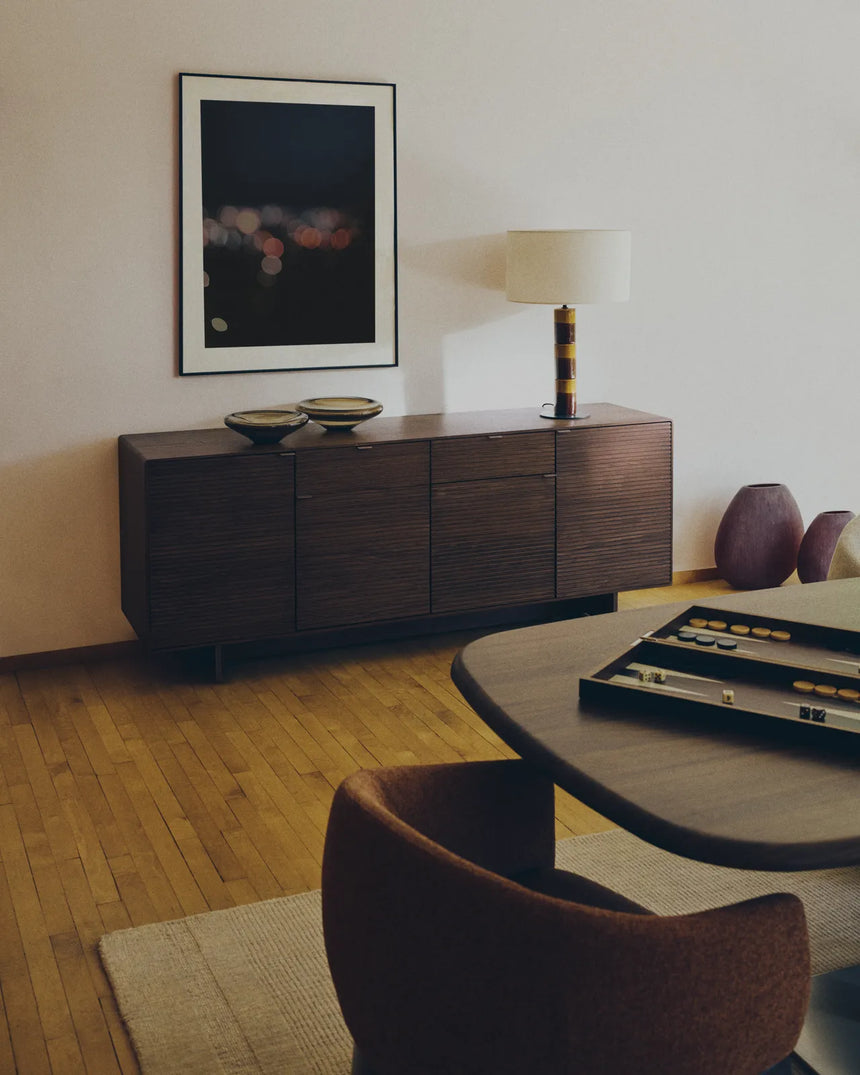 Highboard Norlen mit 4 Türen und 2 Schubläden in Nussbaumfurnier FSC Mix Credit 194,5 x 78 cm von Kave Home – Produktbild 4