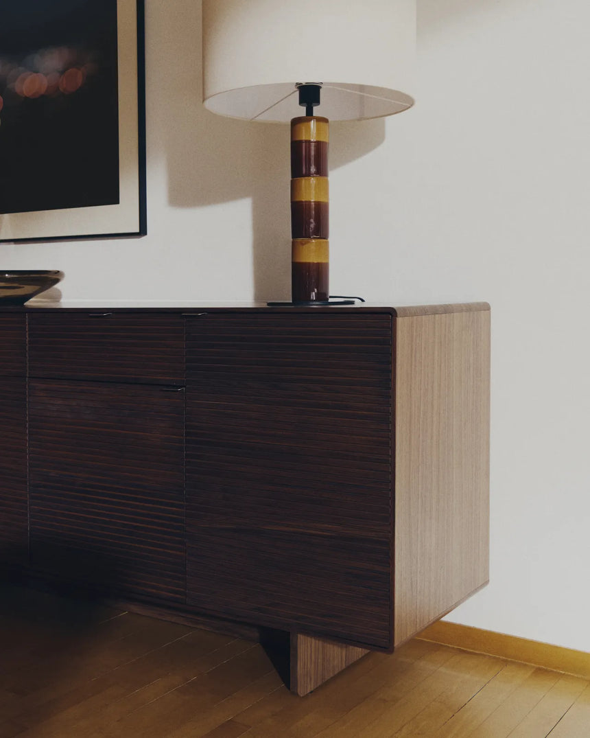 Highboard Norlen mit 4 Türen und 2 Schubläden in Nussbaumfurnier FSC Mix Credit 194,5 x 78 cm von Kave Home – Produktbild 5