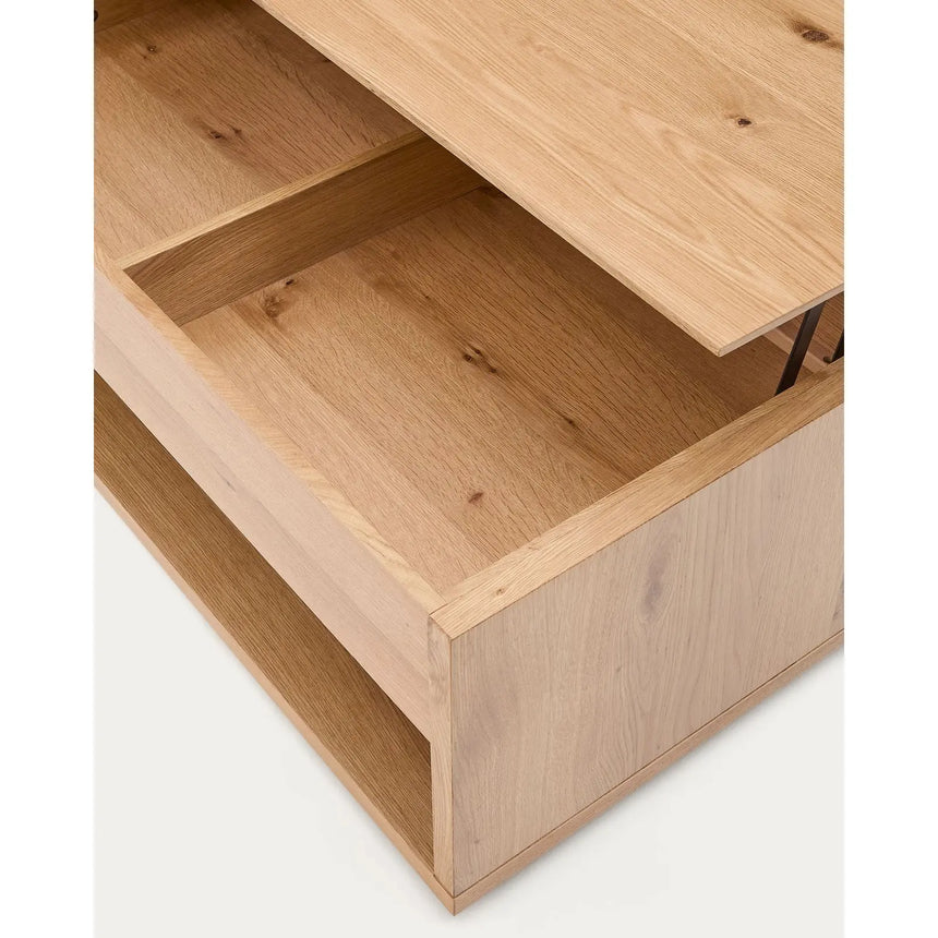 Hochklappbarer Couchtisch Alguema aus Eichenfurnier mit naturfarbenem Finish 120 x 60 cm von Kave Home – Bild 10