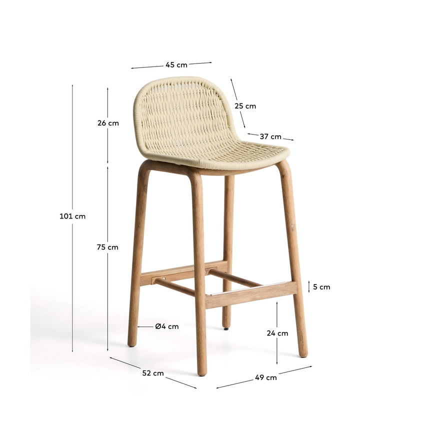Hocker Alipa aus massivem Akazienholz und Seil, 75 cm, FSC 100 % von Kave Home – Bild 5