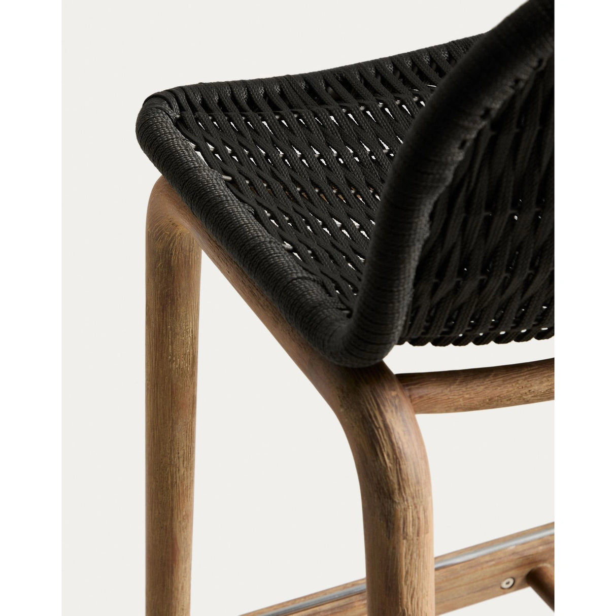 Hocker Alipa aus massivem Akazienholz und dunkelgrauem Seil, 75 cm, FSC 100 % von Kave Home – Bild 11