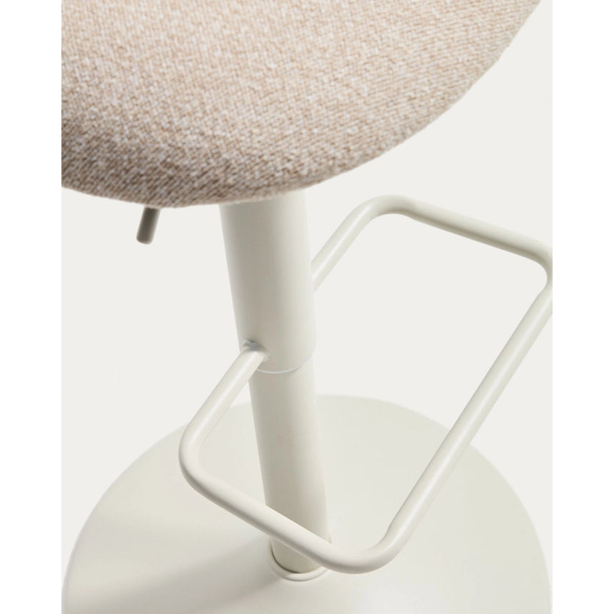 Hocker Arino mit beiger Chenille und beigen Metallbeinen, 65 cm von Kave Home – Bild 11