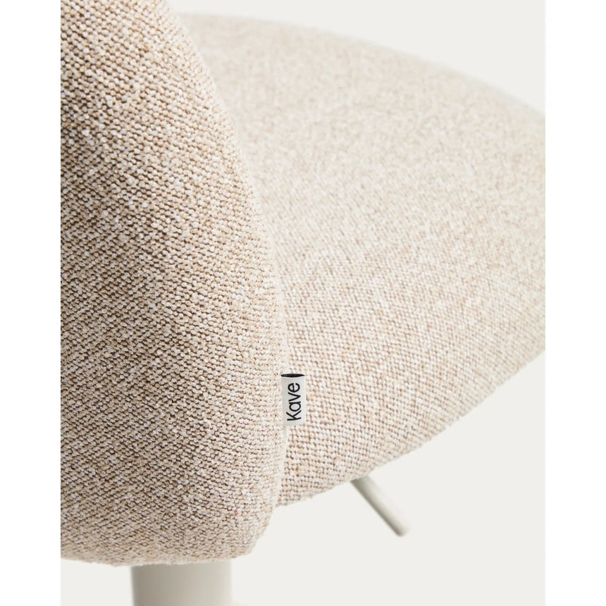 Hocker Arino mit beiger Chenille und beigen Metallbeinen, 65 cm von Kave Home – Bild 9