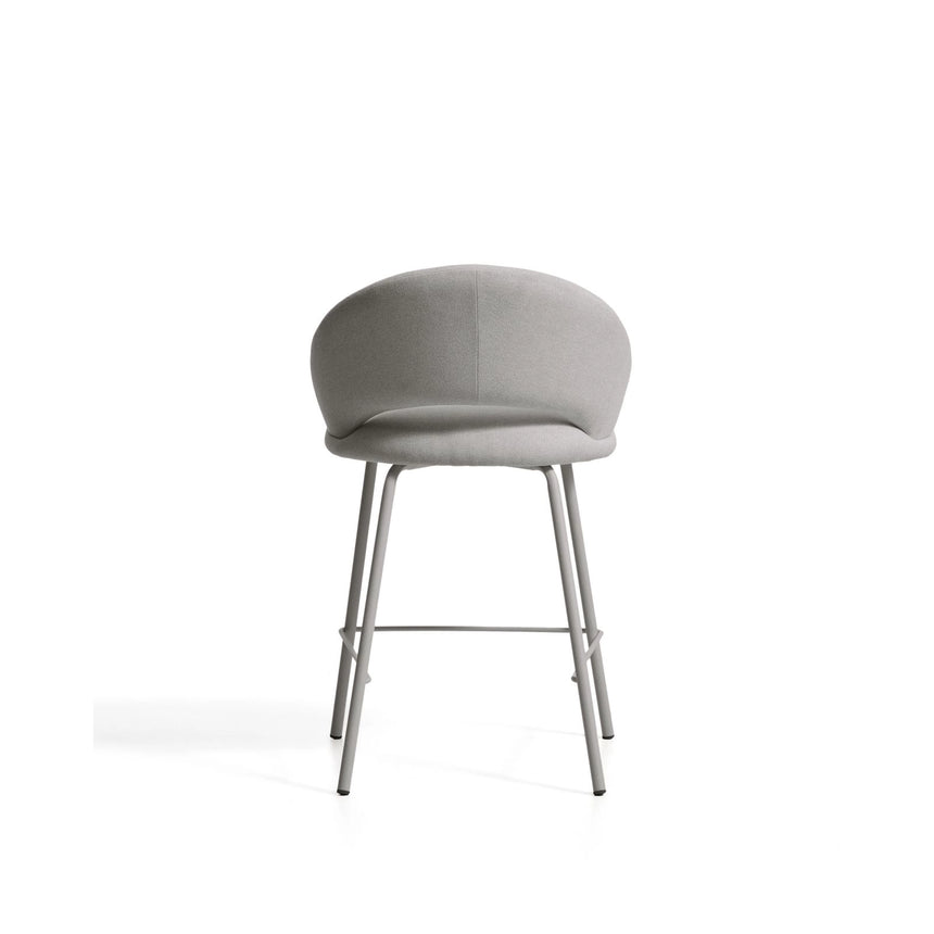 Hocker Bonali mit grauer Chenille und Beinen aus grauem Metall, FSC Mix Credit, 65 cm von Kave Home – Bild 7