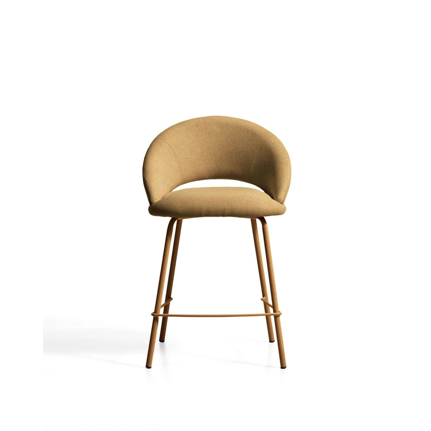 Hocker Bonali mit senfgelber Chenille und Beinen aus senfgelbem Metall, FSC Mix Credit, 65 cm von Kave Home – Bild 6