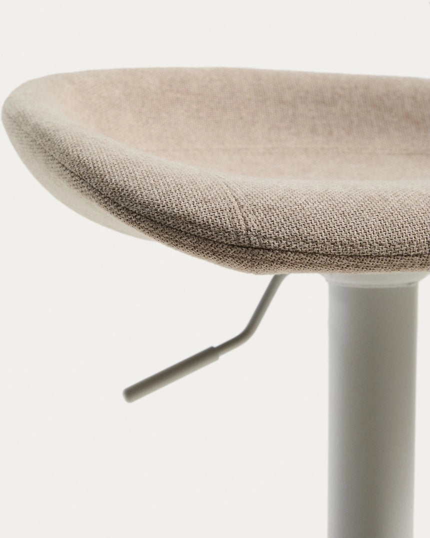 Hocker Danua mit beiger Chenille und mattweißem Stahl, 68–89 cm, FSC 100 % von Kave Home – Bild 7