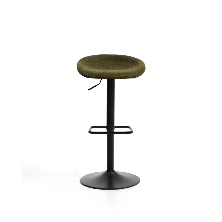 Hocker Danua mit grüner Chenille und mattschwarzem Stahl, 68–89 cm, FSC 100 % von Kave Home – Bild 4