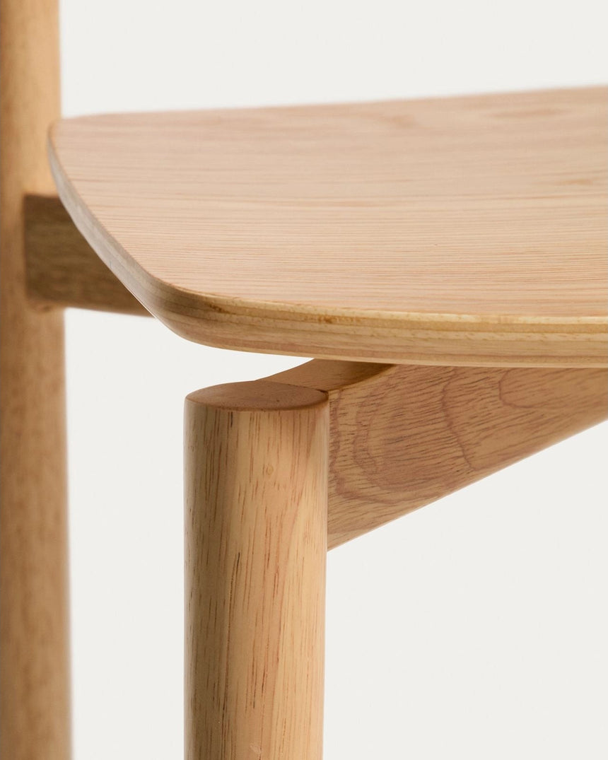 Hocker Evera mit Rückenlehne aus Eichenfurnier mit naturfarbenem Finish, 65 cm von Kave Home – Bild 10
