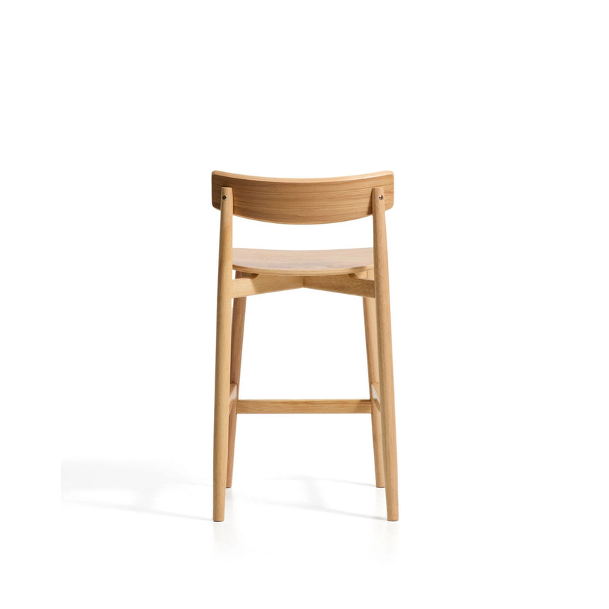 Hocker Evera mit Rückenlehne aus Eichenfurnier mit naturfarbenem Finish, 65 cm von Kave Home – Bild 6