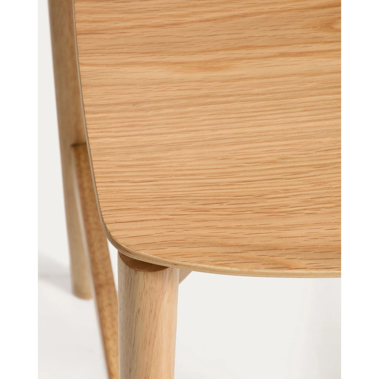Hocker Evera mit Rückenlehne aus Eichenfurnier mit naturfarbenem Finish, 65 cm von Kave Home – Bild 8