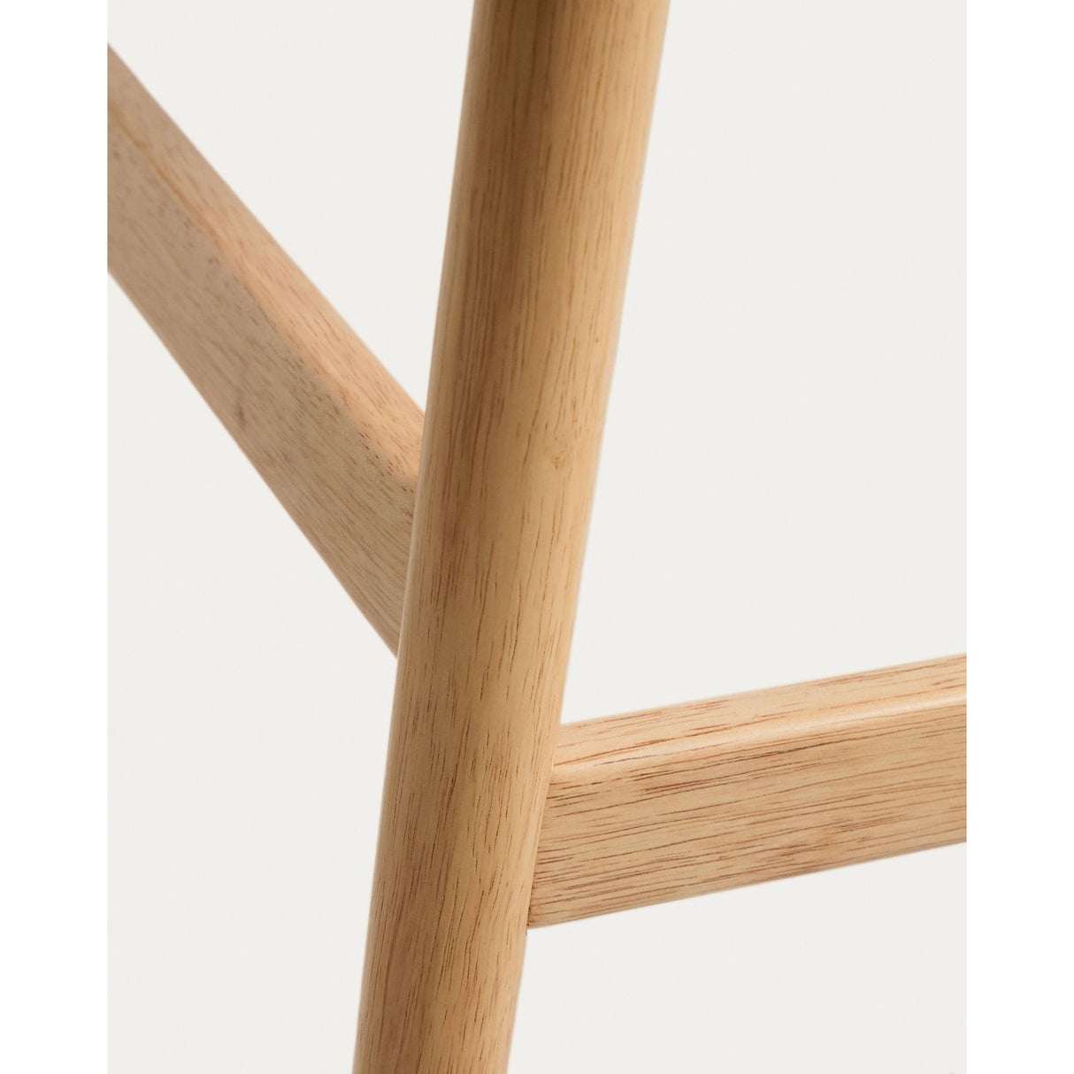 Hocker Evera mit Rückenlehne aus Eichenfurnier mit naturfarbenem Finish und beiger Chenille, 65 cm von Kave Home – Bild 11