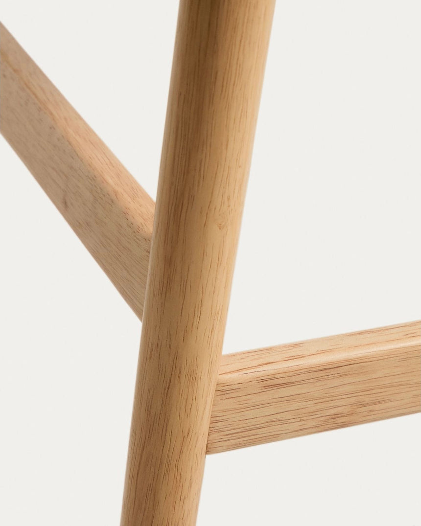 Hocker Evera mit Rückenlehne aus Eichenfurnier mit naturfarbenem Finish und beiger Chenille, 65 cm von Kave Home – Bild 11