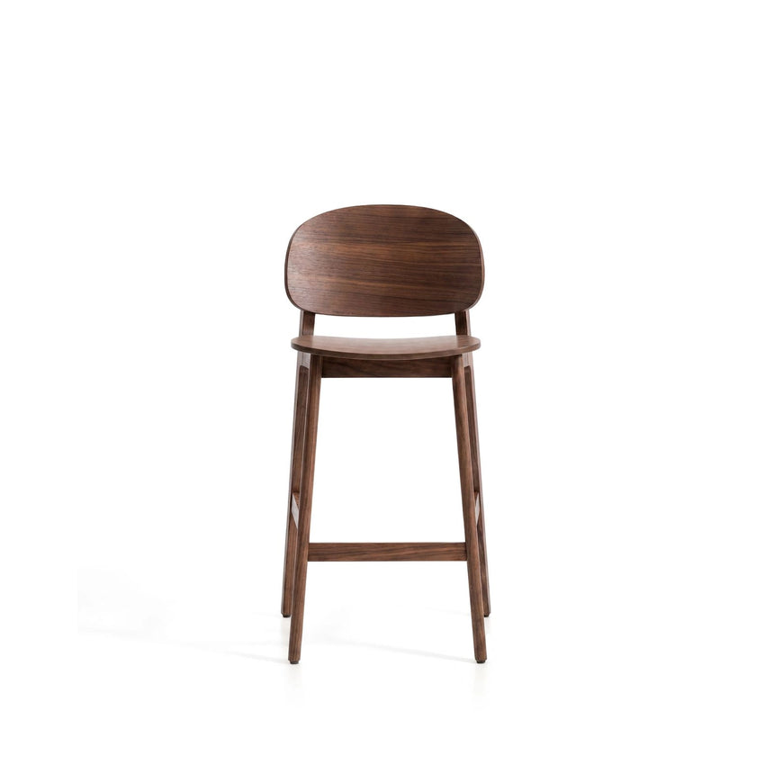 Hocker Ludara aus Eichenfurnier mit Nussbaumfinish oder Naturfinish, 65 cm von Kave Home – Bild 6