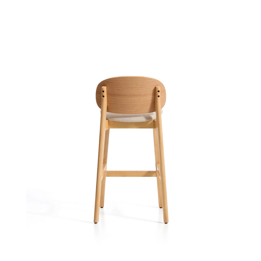 Hocker Ludara aus Eichenfurnier mit beiger Chenille, 65 cm von Kave Home – Bild 7