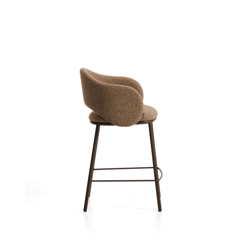 Hocker Maina aus dicker Chenille und Stahlbeinen mit Beschichtung FSC Mix Credit 65 cm von Kave Home – Bild 3
