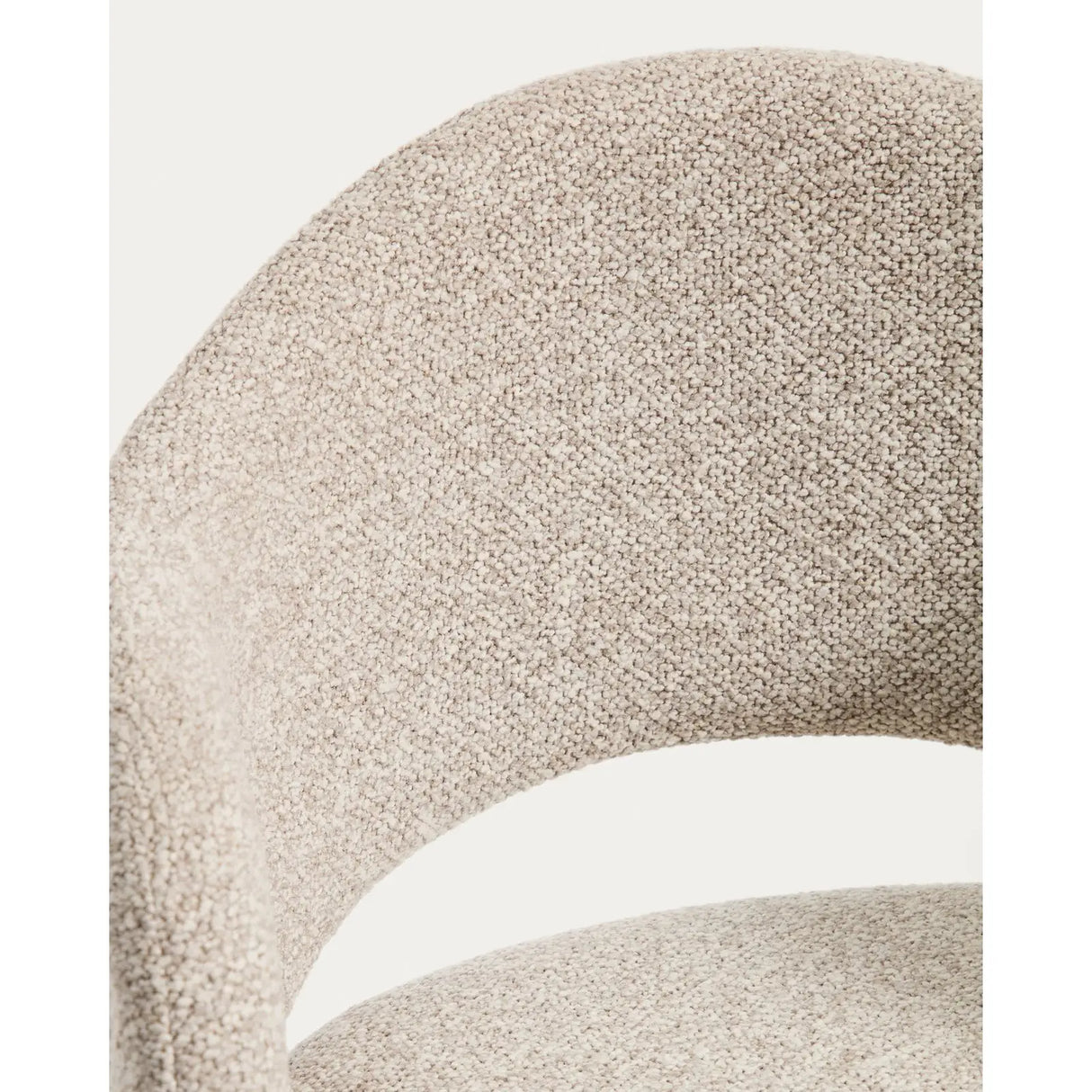 Hocker Maina aus dicker beigefarbener Chenille und Stahlbeinen mit schwarzer Beschichtung FSC Mix Credit 65 cm von Kave Home – Bild 9