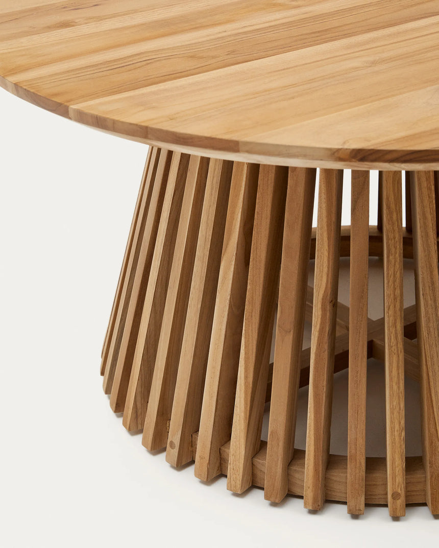 Jeanette Couchtisch aus massivem Teakholz Ø 80 cm von Kave Home – Produktbild 2