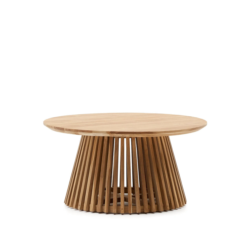 Jeanette Couchtisch aus massivem Teakholz Ø 80 cm von Kave Home – Produktbild 7