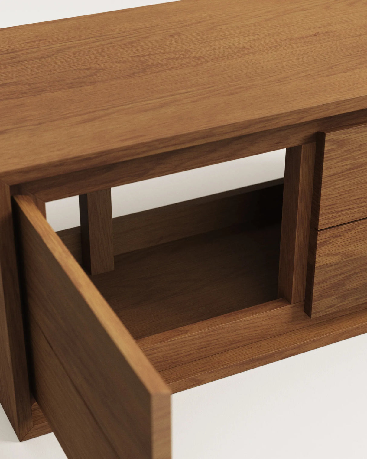 Kenta Badezimmermöbel aus massivem Teakholz mit Nussholz Finish 90 x 45 cm von Kave Home – Produktbild 1