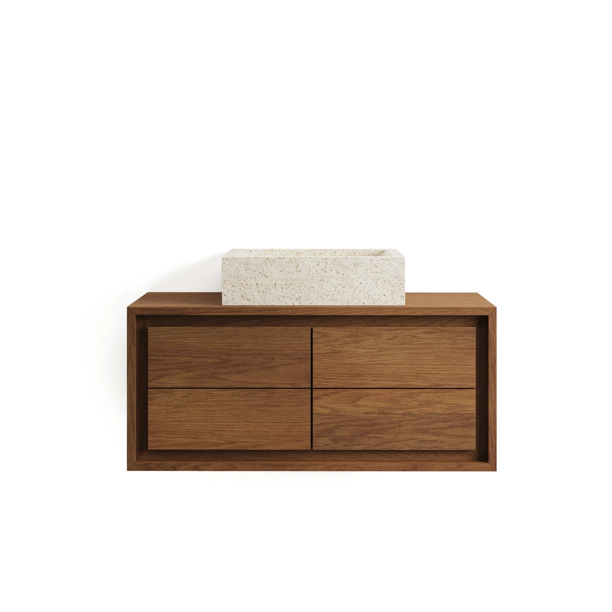 Kenta Badezimmermöbel aus massivem Teakholz mit Nussholz Finish 90 x 45 cm von Kave Home – Produktbild 12