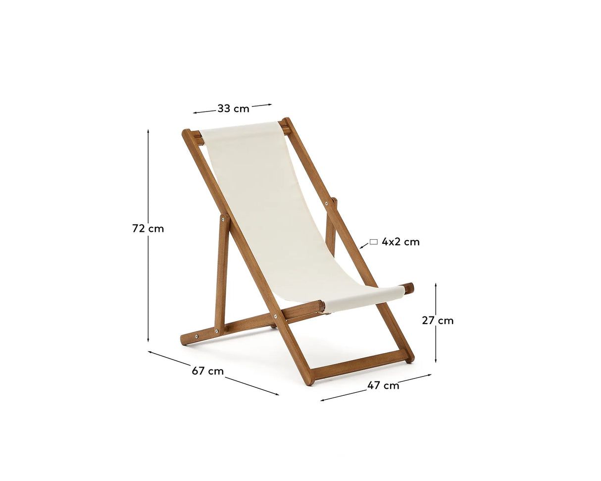Klappbarer Outdoor-Liegestuhl Adredna für Kinder in Beige aus massivem Akazienholz FSC 100 % von Kave Home – Produktbild 5