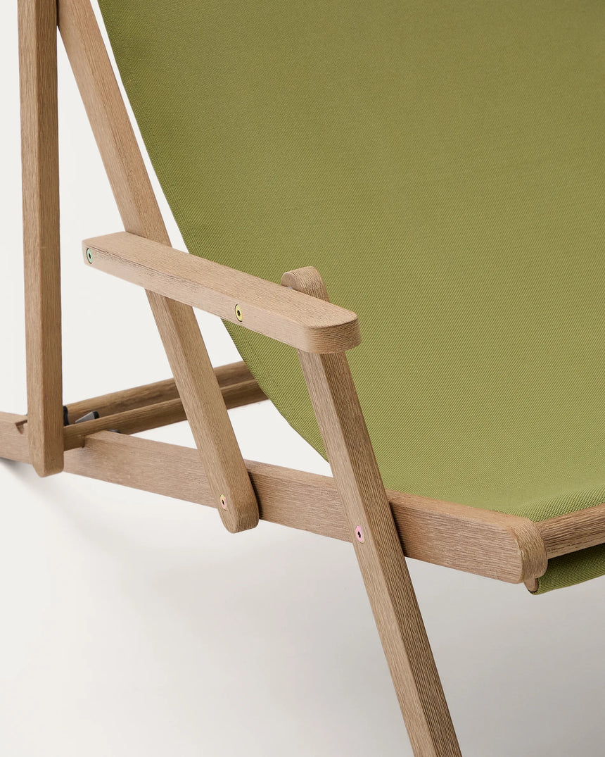 Klappbarer Outdoor-Liegestuhl Vilara in Grün aus massivem Akazienholz FSC 100% von Kave Home – Produktbild 1