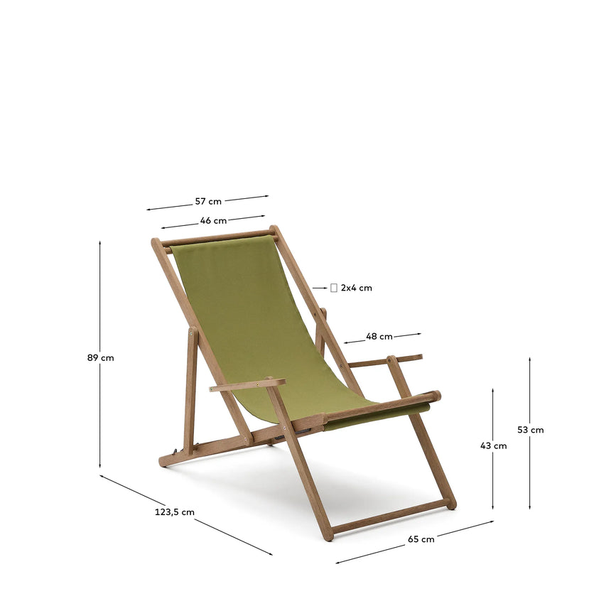 Klappbarer Outdoor-Liegestuhl Vilara in Grün aus massivem Akazienholz FSC 100% von Kave Home – Produktbild 6