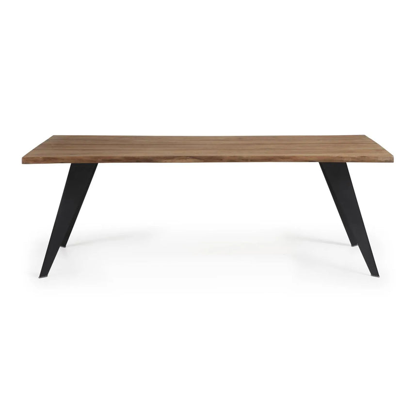 Koda Tisch Eichenfurnier mit Antikfinish und Stahlbeinen mit schwarzem Finish 180 x 100 cm von Kave Home – Produktbild 4