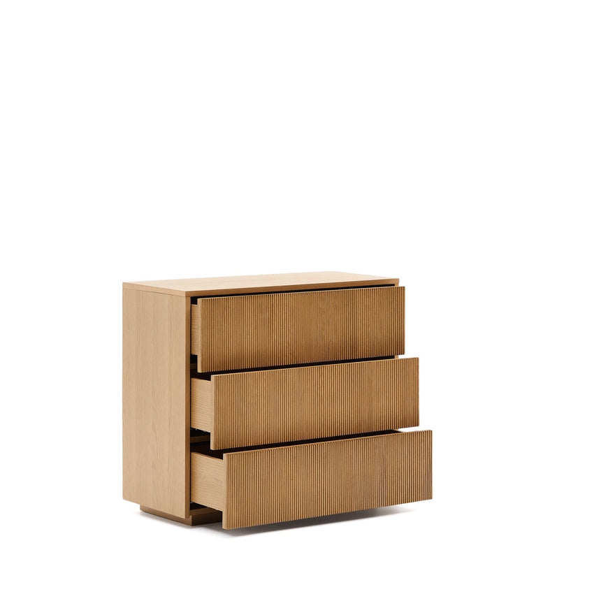 Kommode Helvine 3 Schubladen aus Eichenfurnier 90 x 78 cm FSC 100% von Kave Home – Bild 7