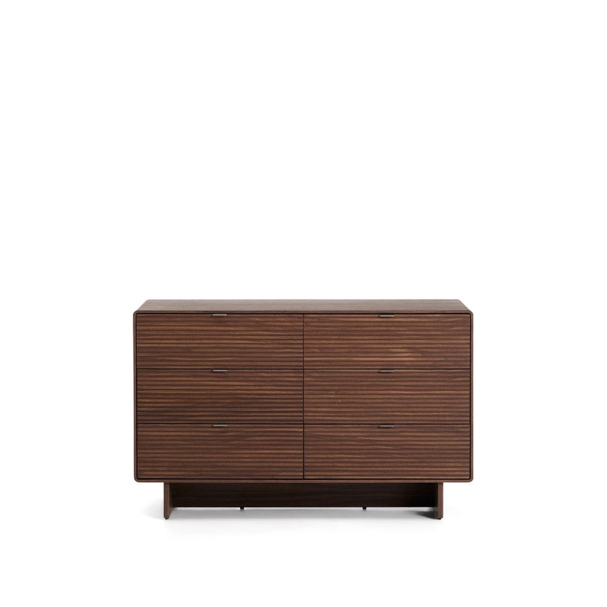 Kommode Norlen in Nussbaumfurnier mit 6 Schubladen, FSC Mix Credit, 112 x 73 cm von Kave Home – Produktbild 1