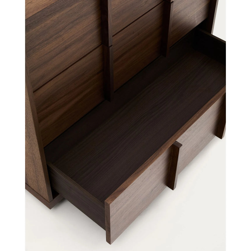 Kommode Onix 3 mit Schubladen aus Walnussfurnier dunkles Finish 100 x 78 cm FSC Mix Credit von Kave Home – Bild 7