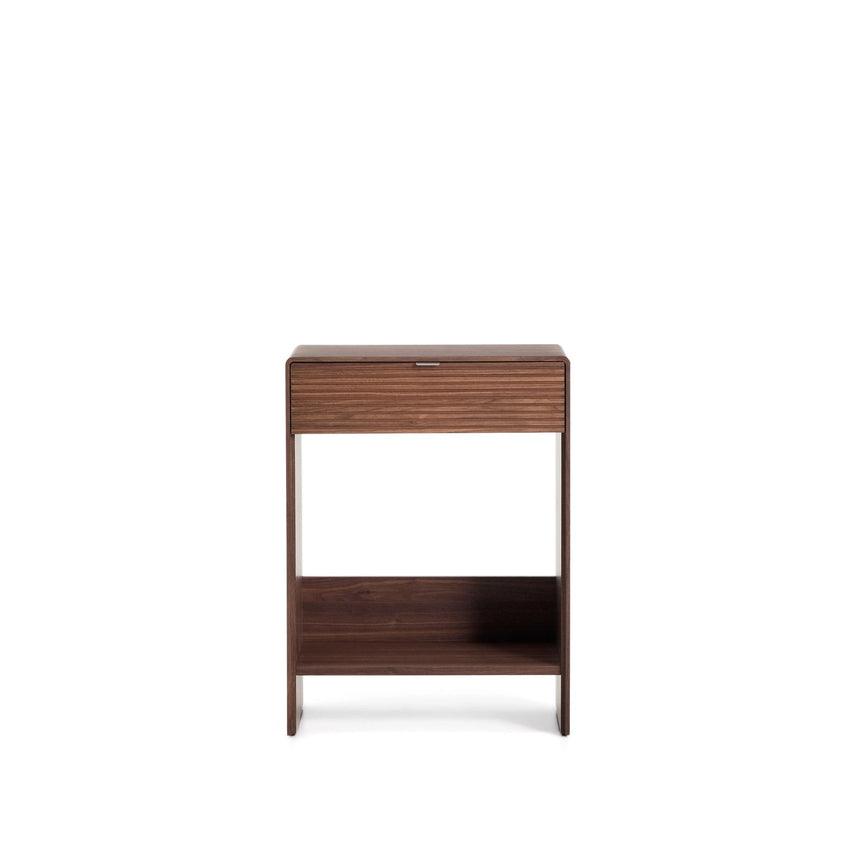 Konsolentisch Norlen mit Schublade und Regalboden in Nussbaumfurnier, FSC Mix Credit, 60 x 81 cm von Kave Home – Produktbild 1