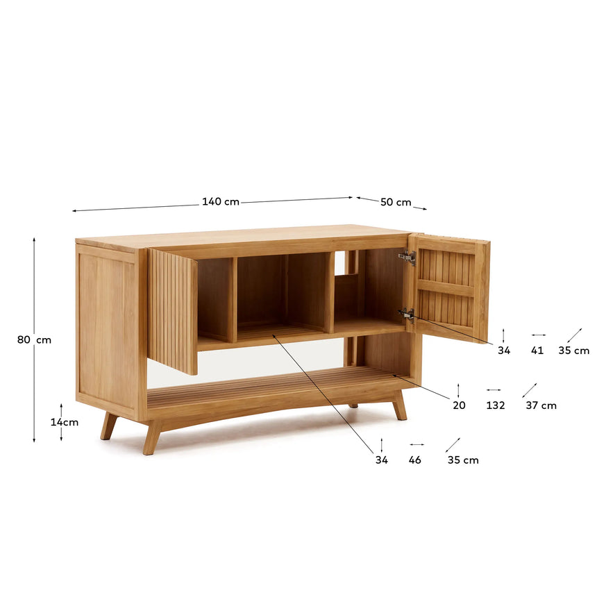 Kuveni aus massivem Teakholz mit natürlichem Finish 140 x 50 cm von Kave Home – Produktbild 10