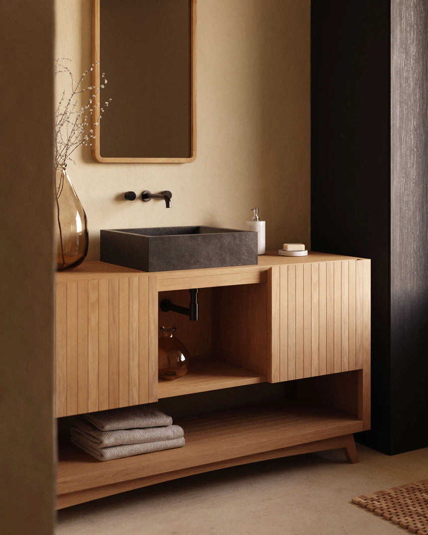 Kuveni aus massivem Teakholz mit natürlichem Finish 140 x 50 cm von Kave Home – Produktbild 8