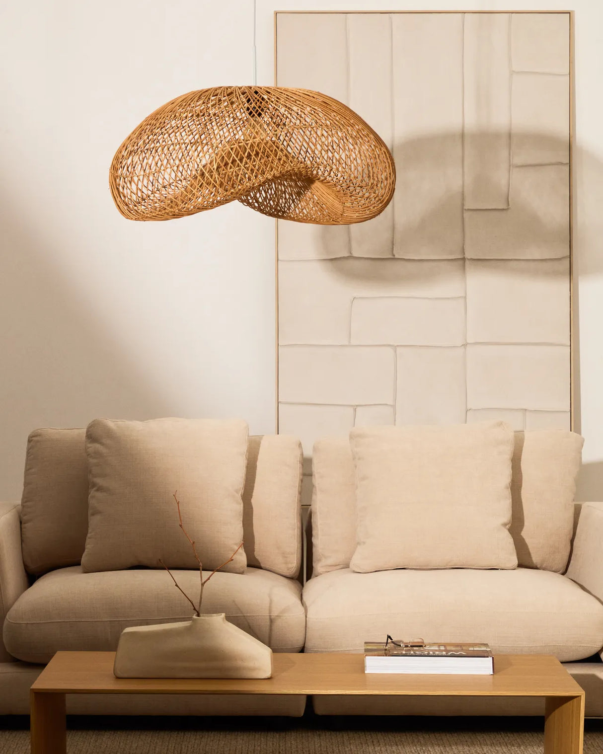 Lampenschirm für Deckenleuchte Isora aus Rattan mit Finish in natürlichem Farbton 80 x 35 cm von Kave Home – Bild 2