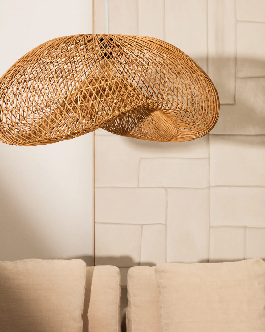 Lampenschirm für Deckenleuchte Isora aus Rattan mit Finish in natürlichem Farbton 80 x 35 cm von Kave Home – Bild 3