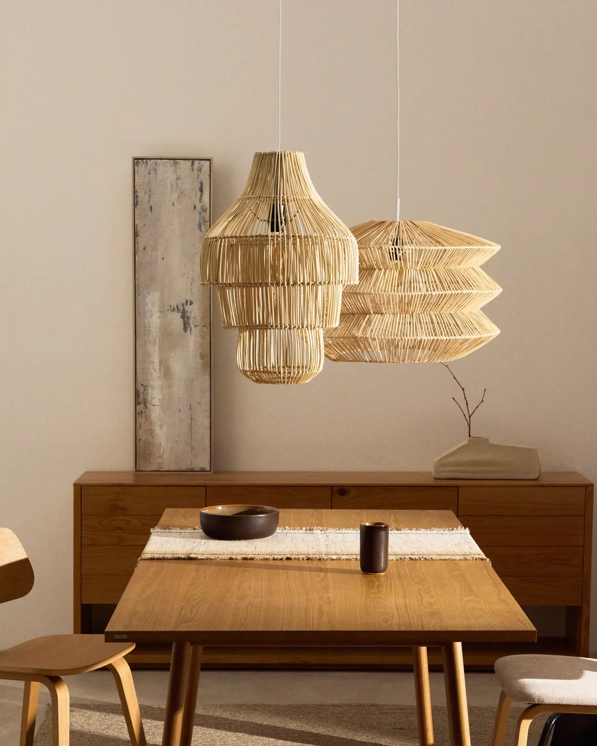 Lampenschirm für Deckenleuchte Janoa aus Rattan mit aufgehelltem Finish Ø 38 cm von Kave Home – Bild 2